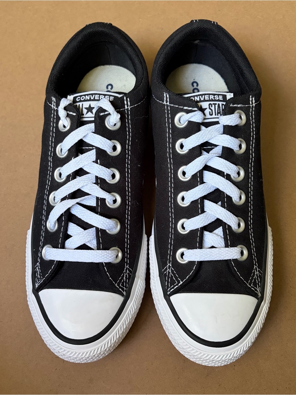 Converse Kids Black & White Low Top Canvas Sneakers